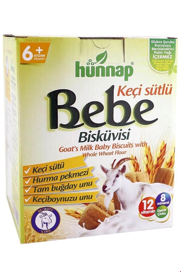 بیسکوییت کودک با شیر بز هوناپ 6+ماه 400گرمی hunnap ارسال فوری