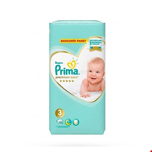 پوشک بچه پریما سفید سایز3 بسته52عددی 