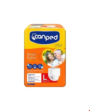 پوشک بزرگسال شورتی جان پد سایز لارج Large بسته 8 عددی canped