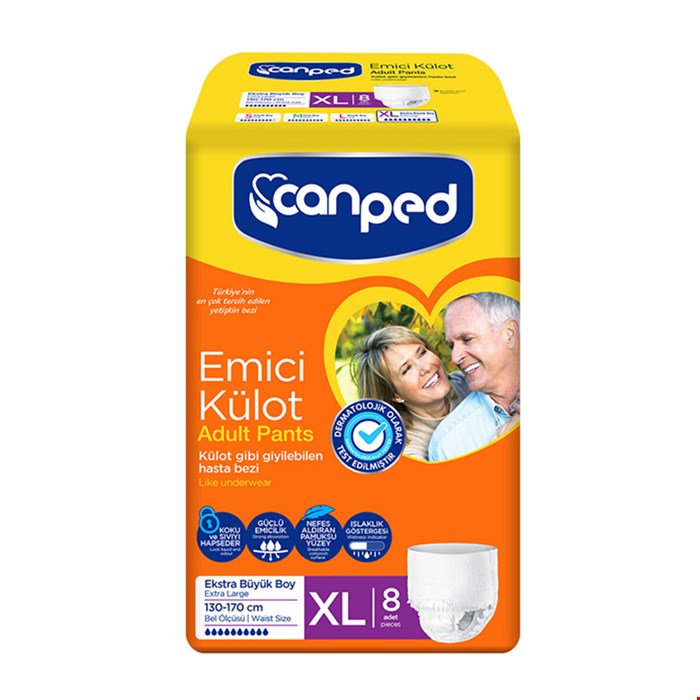 پوشک بزرگسال شورتی جان پد سایز ایکس لارج XL بسته 8 عددی canped