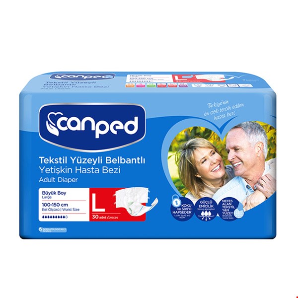 پوشک بزرگسال چسبی جان پد سایز لارج Large بسته 30 عددی canped