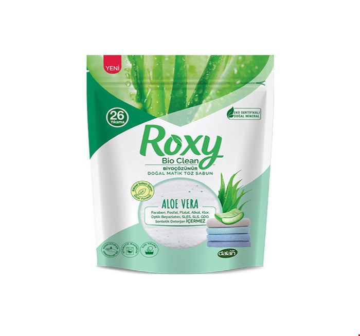 پودر صابون روکسیROXY با رایحه آلوئه ورا مناسب پوست افراد حساس و لباس نوزاد حجم 800گرم