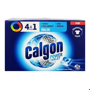 قرص جرمگیر ماشین لباسشویی کالگون 4در1 بسته 15عددی ا calgon 4in1